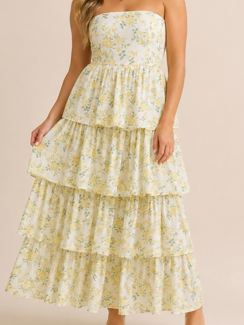 NEW Altar’d State Yellow and White Floral Maxi Dress Size Large and 3XL Availabl